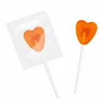 Lecca-lecca piatto a forma di cuore color arancia seconda vista