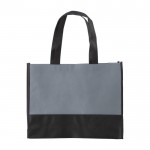Shopper bicolore con soffietto in tnt da 80 gr/m² color grigio prima vista