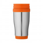 Bicchiere termico personalizzato da 400ml color arancione vista posteriore