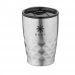 Bicchieri termici personalizzati con coperchio color argento con logo