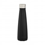 Bottiglia personalizzata placcata in rame color nero vista davanti