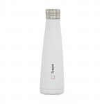 Bottiglia personalizzata placcata in rame color bianco con logo