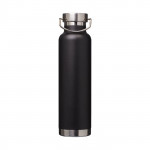 Bottiglia termica personalizzabile con logo color nero vista davanti
