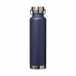 Bottiglia termica personalizzabile con logo color blu vista posteriore
