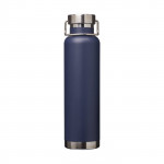 Bottiglia termica personalizzabile con logo color blu vista davanti