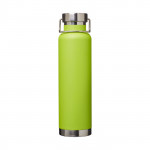 Bottiglia termica personalizzabile con logo color lime vista davanti