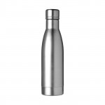 Bottiglia termica personalizzabile con logo color argento vista davanti