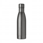 Bottiglia termica personalizzabile con logo color titanio vista davanti