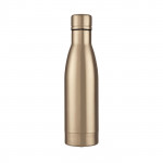 Bottiglia termica personalizzabile con logo color champagne vista davanti