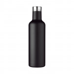 Bottiglia termica personalizzata color nero vista davanti