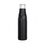 Bottiglia termica personalizzata di design color nero vista davanti