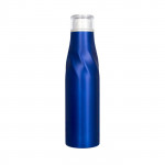 Bottiglia termica personalizzata di design color blu vista davanti