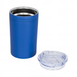 Bicchiere thermos personalizzato con logo color azzurro seconda vista