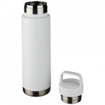 Bottiglia termica con logo aziendale color bianco