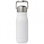 Piccola bottiglia termica con logo aziendale color bianco