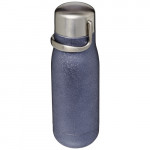 Piccola bottiglia termica con logo aziendale color argento