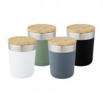 Bicchiere con coperchio in bambù organico color verde menta seconda vista vari colori