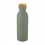 Bottiglia in acciaio inox con tappo in bambù color verde menta
