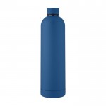 Bottiglie termiche con logo color blu mare seconda vista frontale