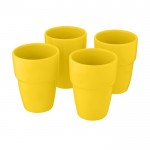 Set di 4 piccole tazze impilabili  color giallo terza vista