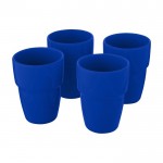 Set di 4 piccole tazze impilabili  color blu terza vista
