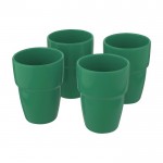 Set di 4 piccole tazze impilabili  color verde terza vista