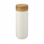 Bicchiere alto con tappo in bambù color bianco terza vista