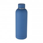 Bottiglia termica in acciaio inossidabile color blu terza vista