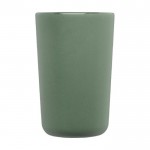 Tazza in ceramica con finitura esterna opaca color verde seconda vista frontale