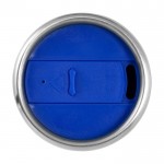 Bicchiere termico in acciaio inox riciclato con tappo a vite 410ml color blu seconda vista