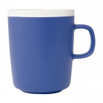 Tazza in ceramica con finitura esterna opaca e interno bianco da 350ml color blu reale vista laterale