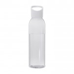 Borraccia in plastica riciclata trasparente con manico sul tappo 650ml color bianco seconda vista posteriore