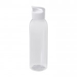 Borraccia in plastica riciclata trasparente con manico sul tappo 650ml color bianco seconda vista