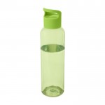Borraccia in plastica riciclata trasparente con manico sul tappo 650ml color verde