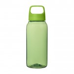 Borraccia in plastica riciclata per l'ufficio con manico da 450 ml color verde seconda vista frontale