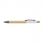 Penna in bambù con dettagli colorati in alluminio ed inchiostro blu color bianco prima vista