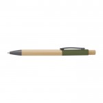 Penna in bambù con dettagli colorati in alluminio ed inchiostro blu color verde prima vista