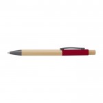Penna in bambù con dettagli colorati in alluminio ed inchiostro blu color rosso prima vista