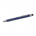 Penna touch in alluminio con impugnatura in carta ed inchiostro blu color blu terza vista