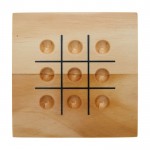 Gioco tris in legno di pino in scatola a chiusura scorrevole color naturale seconda vista frontale