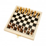 Set per scacchi, dama e backgammon in legno di pino pregiato color naturale quarta vista