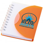 Block notes tascabile promozionale con logo aziendale e spirale colore arancione