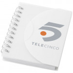 Block notes tascabile con logo aziendale e spirale colore bianco