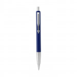Penna elegante personalizzata con logo color blu vista davanti