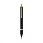 Penna personalizzata con ddettagli in oro color nero vista davanti