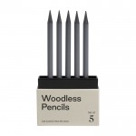 Set di 5 matite aziendali in grafite color grigio scuro seconda vista
