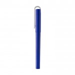 Penna a inchiostro gel in plastica riciclata con punta fine color blu reale vista laterale