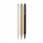 Penna a sfera in carta crush e PLA con inchiostro nero color marrone chiaro seconda vista in vari colori
