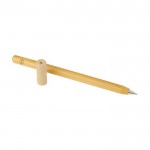 Penna senza inchiostro con cappuccio realizzata in bambù color naturale seconda vista