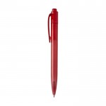 Penna in plastica riciclata con inchiostro nero color rosso vista laterale